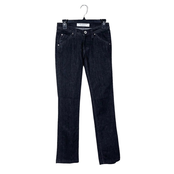 Hudson Jeans Denim - Hudson Black Slim Straight Leg Flap Pocket Denim Low Rise Jeans 402DJT Size 25